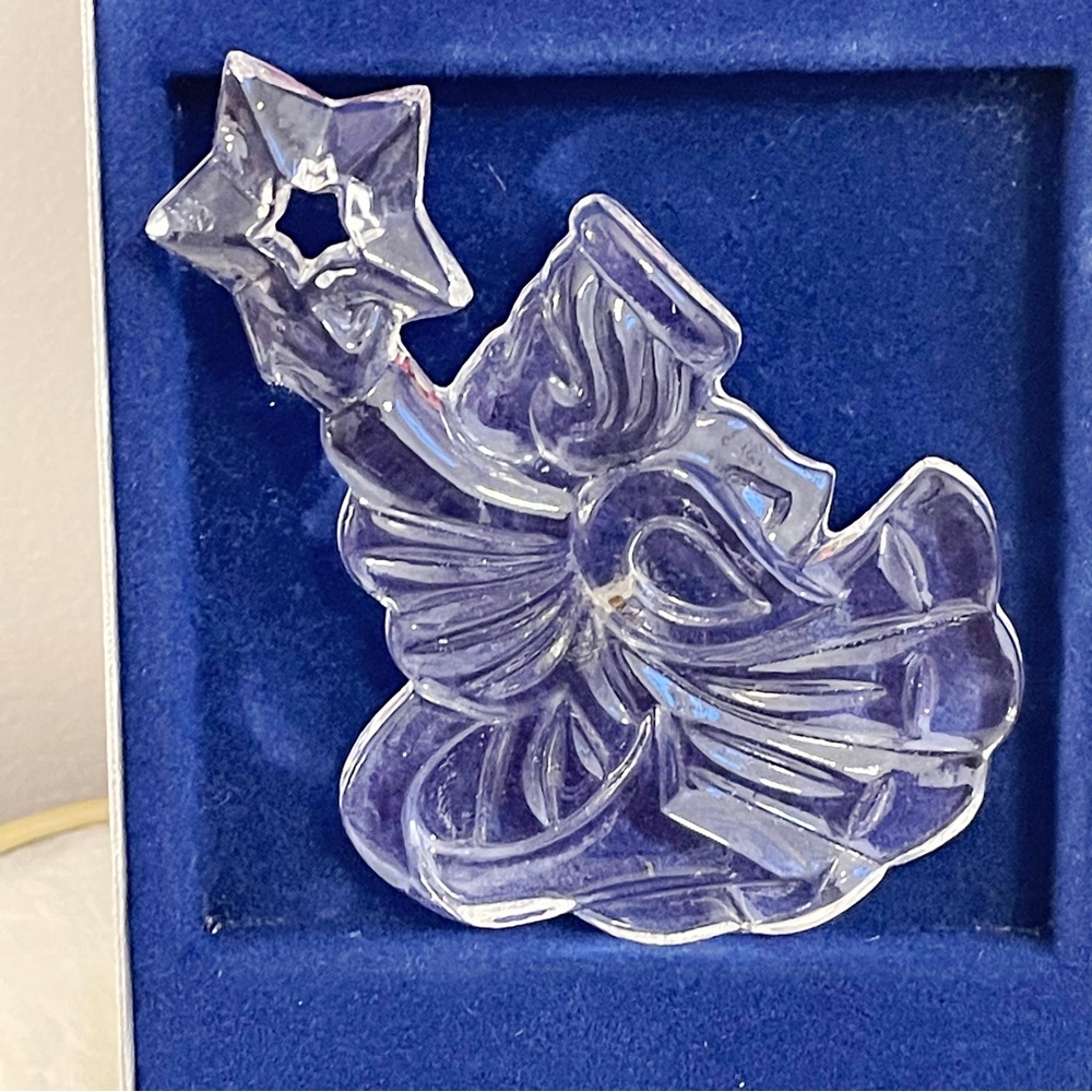 Mikasa Crystal Glass Cherub Star & Harp Ornaments Boxed